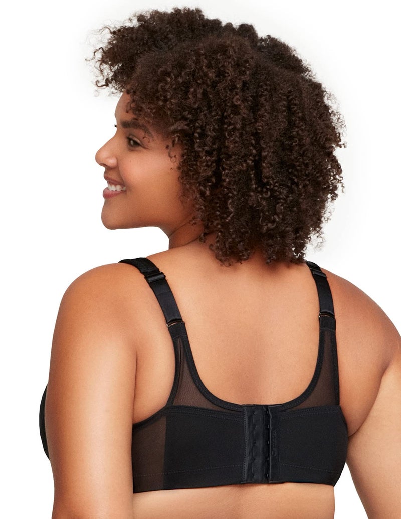 Glamorise Full Figure Plus Size MagicLift Seamless Sports Bra Wirefree #1006 Black - Image 2